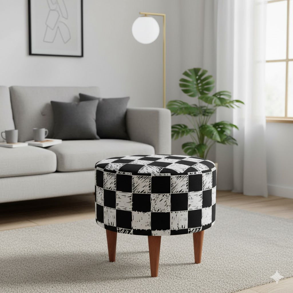 Black And White Pouf