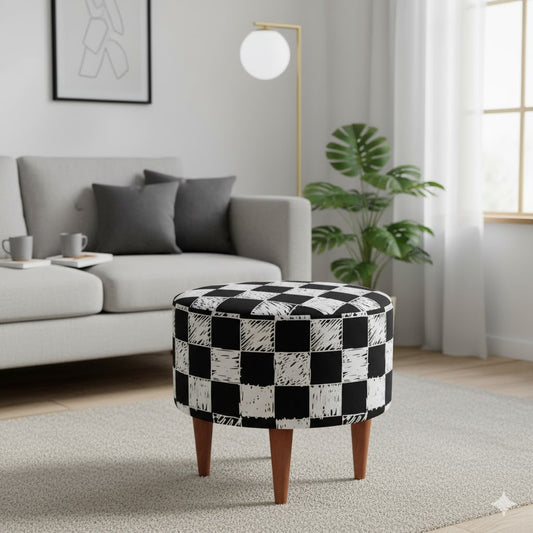 Black And White Pouf