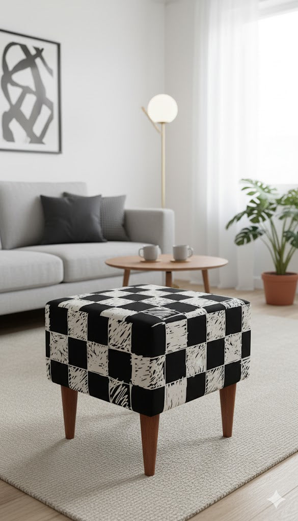 Black And White Pouf
