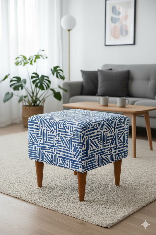 Pattern Yellow Pouf