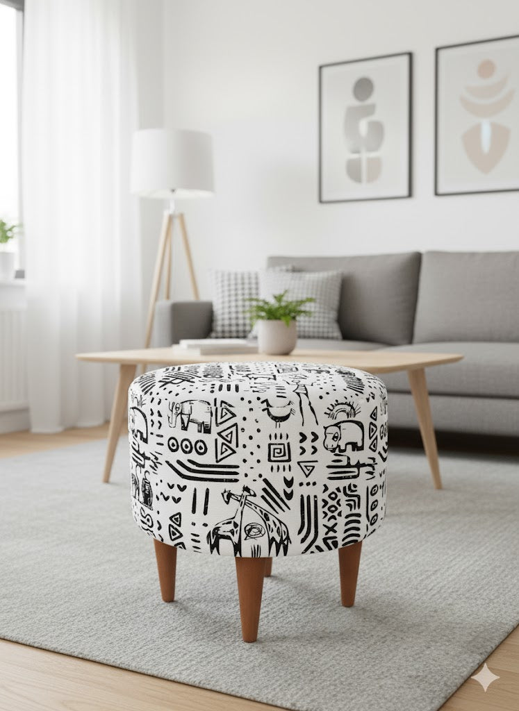 BlackWhite Pouf