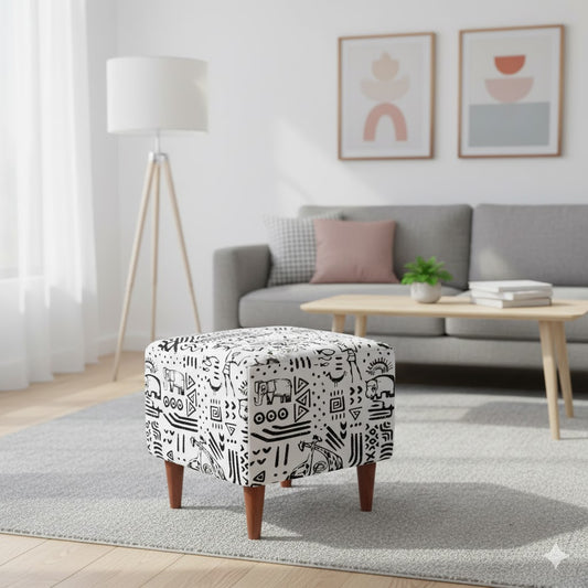 BlackWhite Pouf