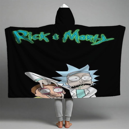 Ric And Morty Premium Hooded Blanket